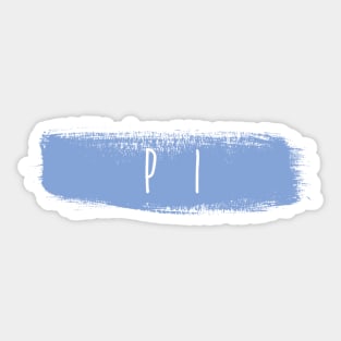 Pi Blue Brush Stroke Sticker
